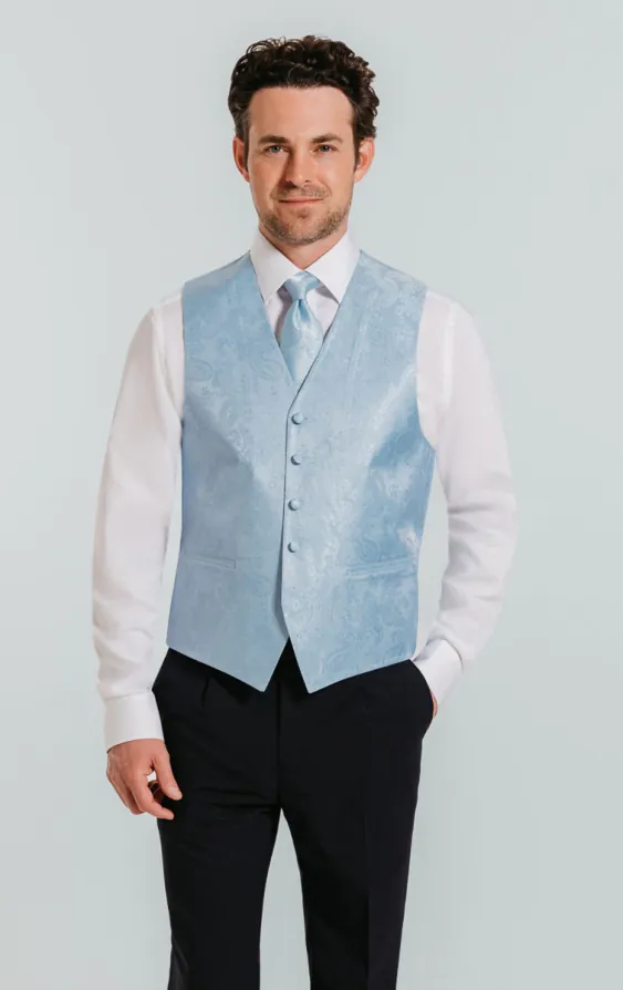 Light Blue Paisley Vest Light Blue Paisley Vest