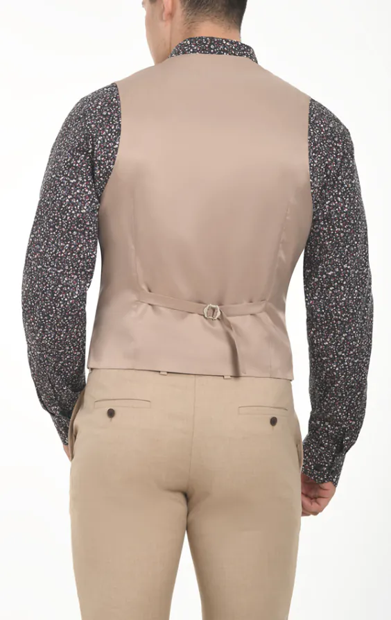 Camel Double Breasted Slim Fit Vest - photo 2