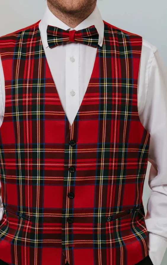 Dobell Red Tartan Vest Dobell