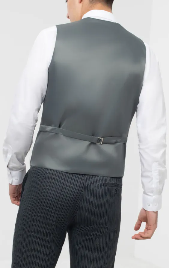 Luxury 100% Wool Dove Grey Single Breasted Morning Suit Vest - photo 2