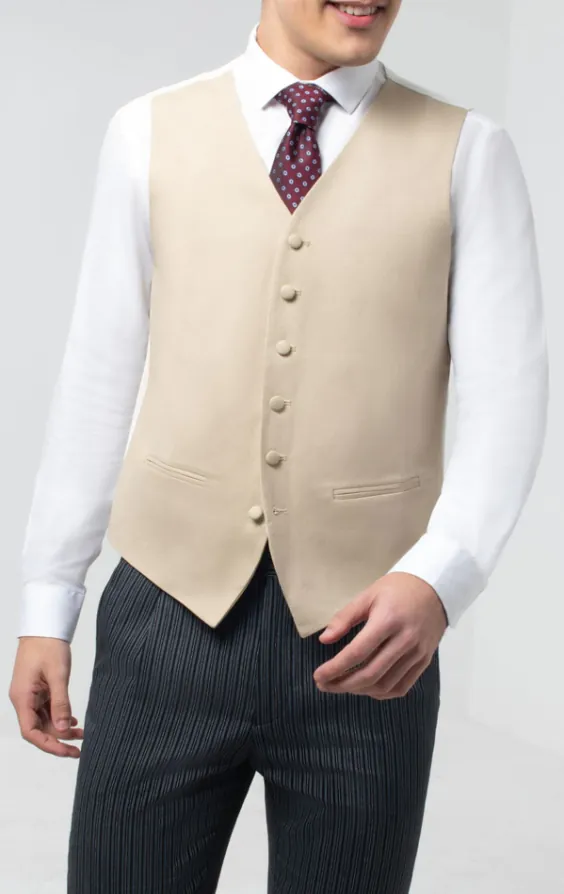 Gold/Buff Single Breasted Morning Suit Vest Gold/Buff Single Breasted Morning Suit Vest