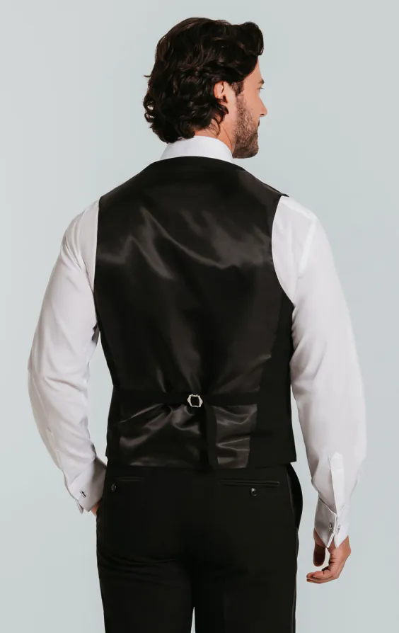 Black Double Breasted Slim Fit Tuxedo Vest - photo 2 Black Double Breasted Slim Fit Tuxedo Vest - photo 2