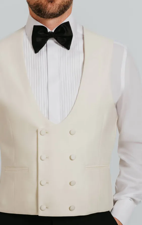 White Double Breasted Vest - photo 1 White Double Breasted Vest - photo 1