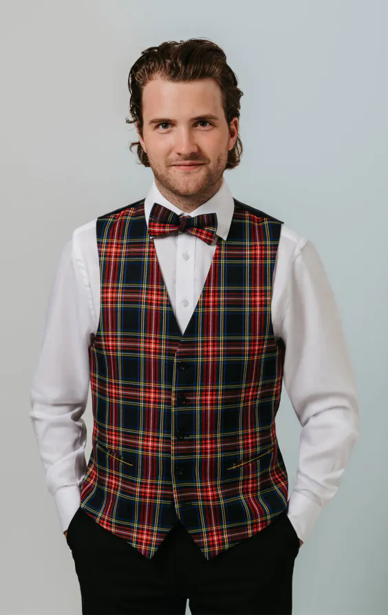 Navy Blue Tartan Vest Navy Blue Tartan Vest