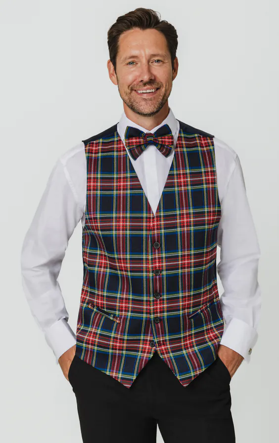 Navy Blue Tartan Vest Navy Blue Tartan Vest