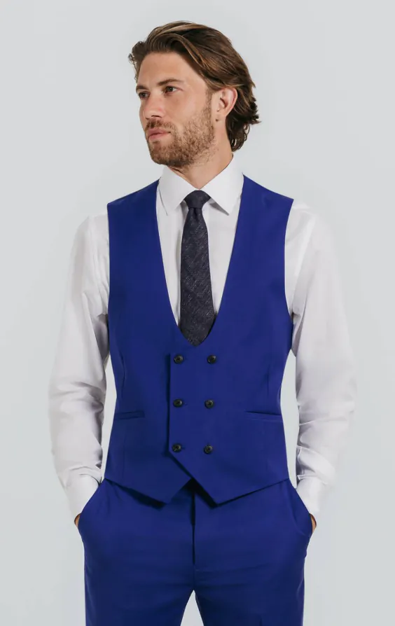 Bright Blue Double Breasted Vest Bright Blue Double Breasted Vest