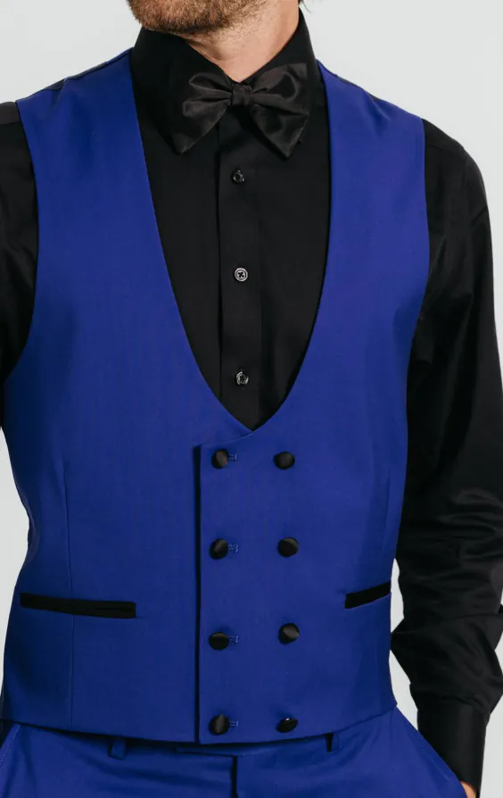 Bright Blue Double Breasted Tuxedo Vest - photo 1 Bright Blue Double Breasted Tuxedo Vest - photo 1