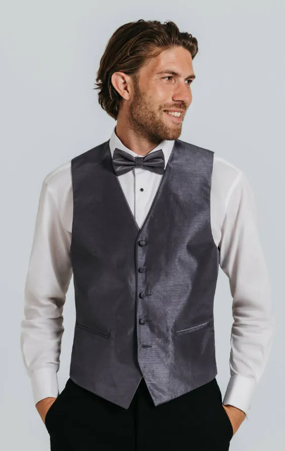 Dark Grey Dupion Vest
