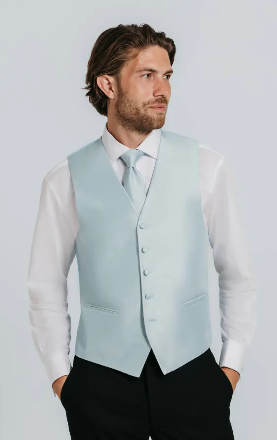Powder Blue Dupion Vest Powder Blue Dupion Vest