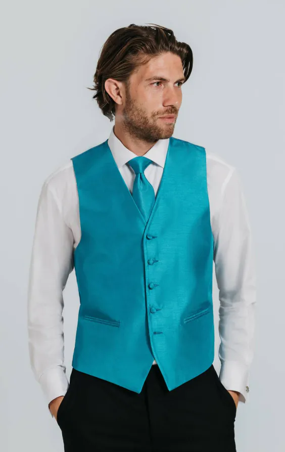 Turquoise Dupion Vest Turquoise Dupion Vest