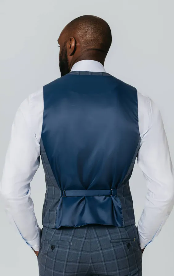 Blue Bold Windowpane Check Vest - photo 2 Blue Bold Windowpane Check Vest - photo 2