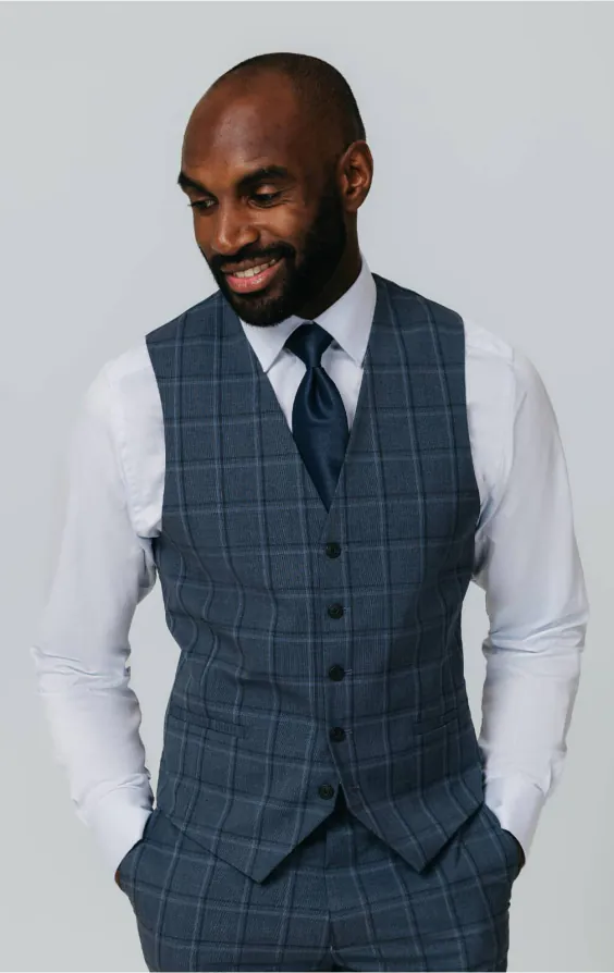 Blue Bold Windowpane Check Suit Jacket - photo 7 Blue Bold Windowpane Check Suit Jacket - photo 7