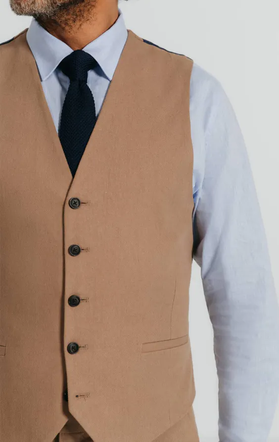 Brown Linen Twill Vest - photo 1 Brown Linen Twill Vest - photo 1