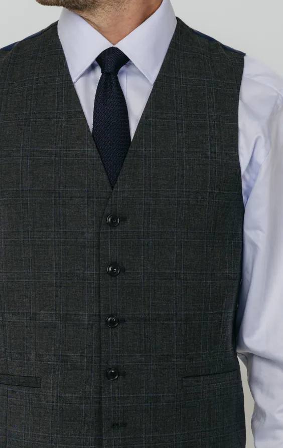 Charcoal Windowpane Vest - photo 1 Charcoal Windowpane Vest - photo 1