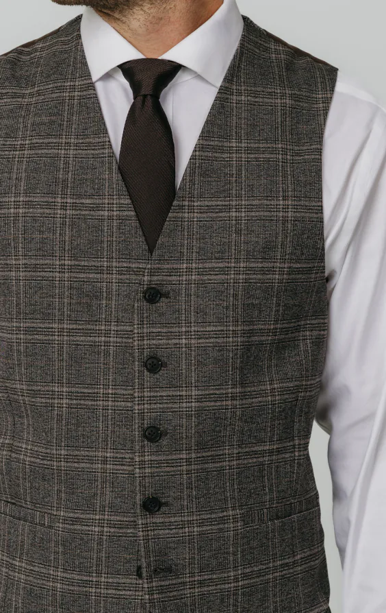 Brown Check Vest - photo 1 Brown Check Vest - photo 1