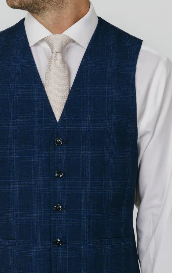 Royal Blue Shadow Check Vest - photo 1 Royal Blue Shadow Check Vest - photo 1