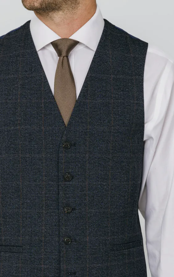 Navy with Rust Check Vest - photo 1 Navy with Rust Check Vest - photo 1