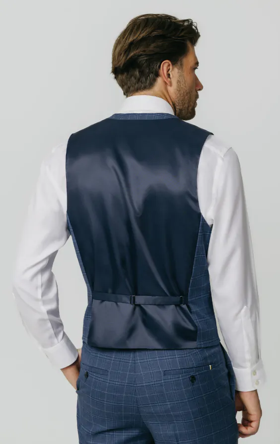 Blue Check Double Breasted Vest - photo 2 Blue Check Double Breasted Vest - photo 2