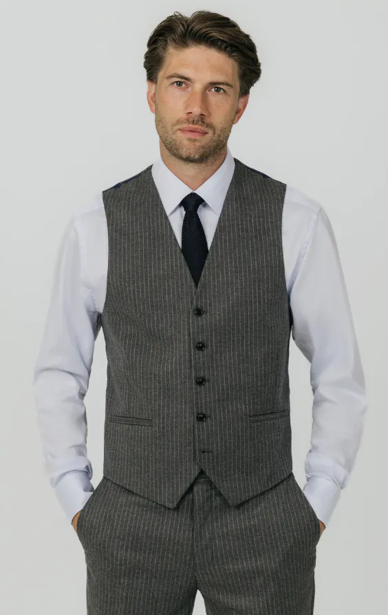 Charcoal Chalkstripe Vest Charcoal Chalkstripe Vest