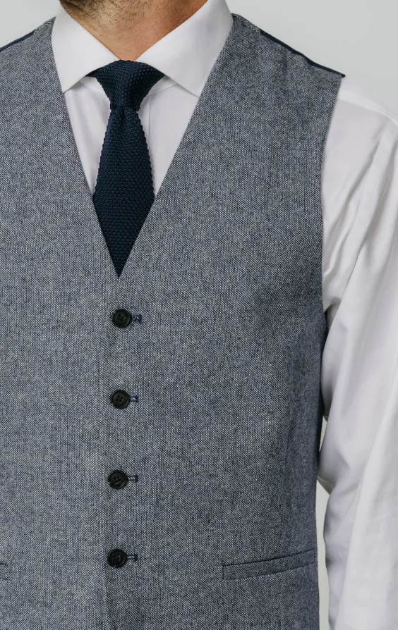 Blue Donegal Tweed Vest - photo 1 Blue Donegal Tweed Vest - photo 1