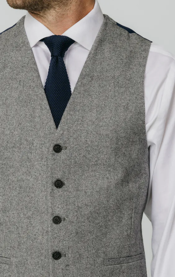 Light Grey Donegal Tweed Vest - photo 1 Light Grey Donegal Tweed Vest - photo 1