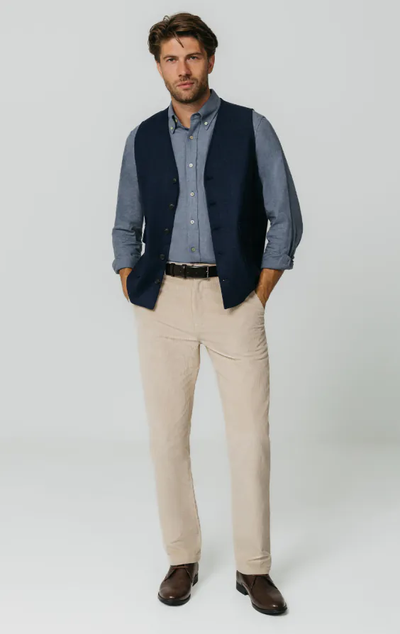 Navy Herringbone Tweed Vest with Patch Pockets - photo 1 Navy Herringbone Tweed Vest with Patch Pockets - photo 1