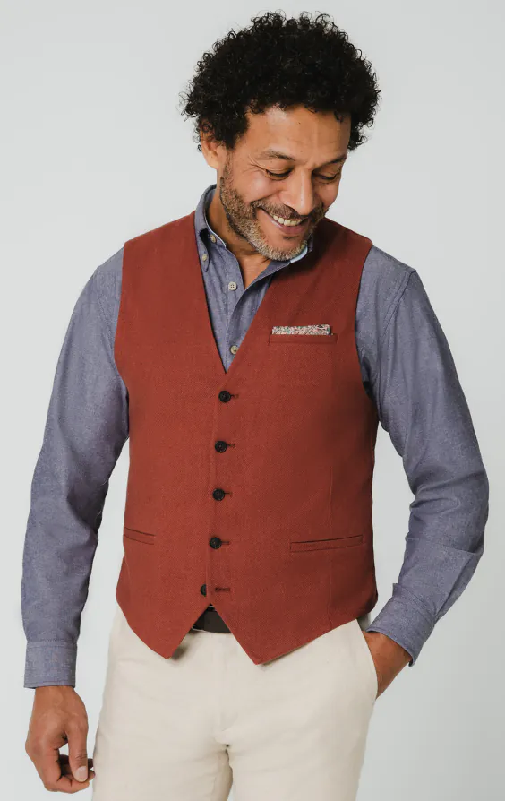 Terracotta Linen Vest Terracotta Linen Vest