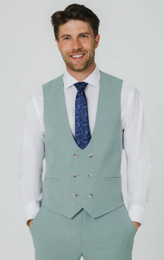 Mint Green Hopsack Vest Mint Green Hopsack Vest