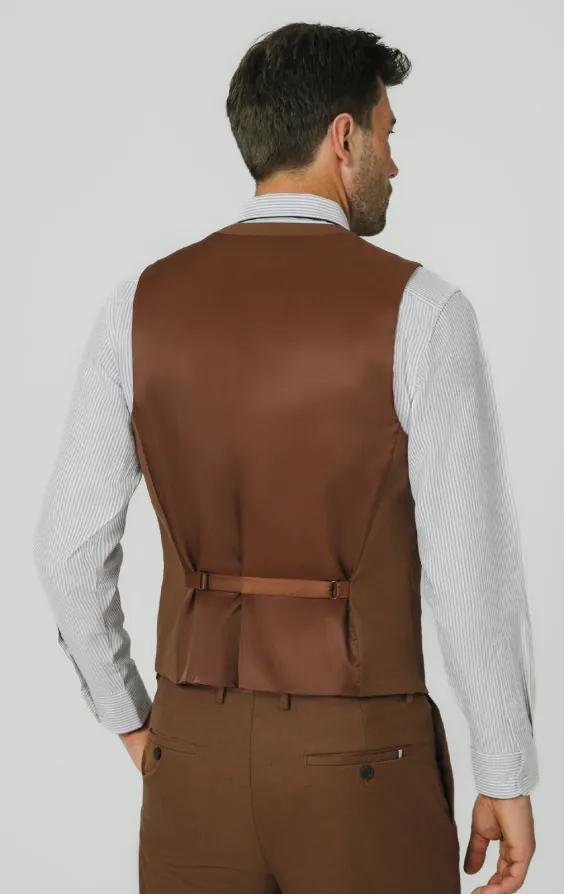Mid Brown Twill Suit Vest - photo 2 Mid Brown Twill Suit Vest - photo 2