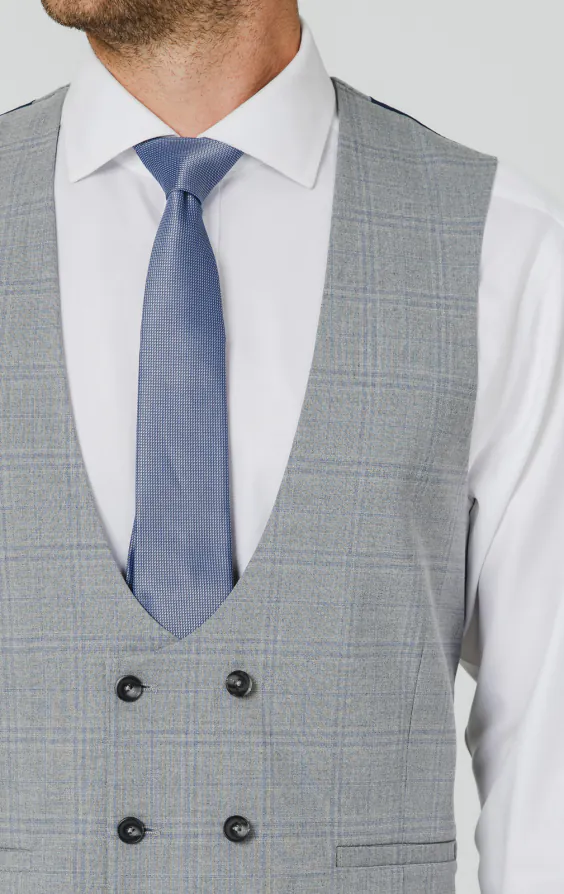 Light Grey & Blue Check Vest - photo 1 Light Grey & Blue Check Vest - photo 1