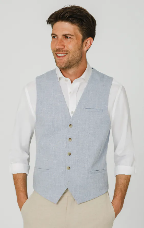 Light Blue Textured Weave Vest Light Blue Textured Weave Vest