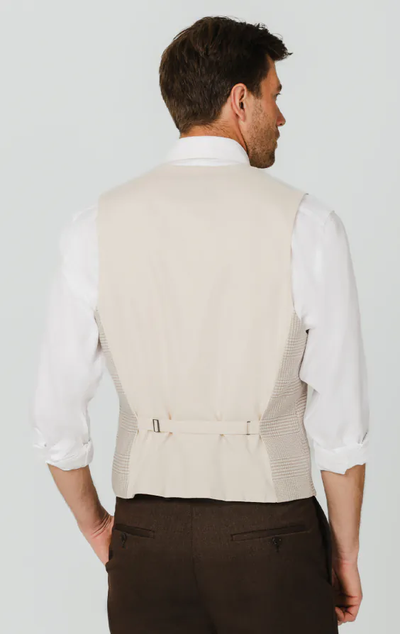 Beige Prince of Wales Check Vest - photo 2 Beige Prince of Wales Check Vest - photo 2