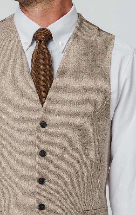 Camel Twill Tweed Vest - photo 1 Camel Twill Tweed Vest - photo 1