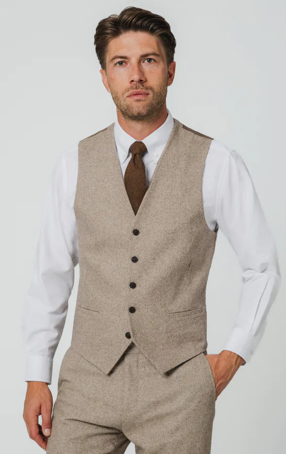 Camel Twill Tweed 3 Piece Suit - photo 7 Camel Twill Tweed 3 Piece Suit - photo 7