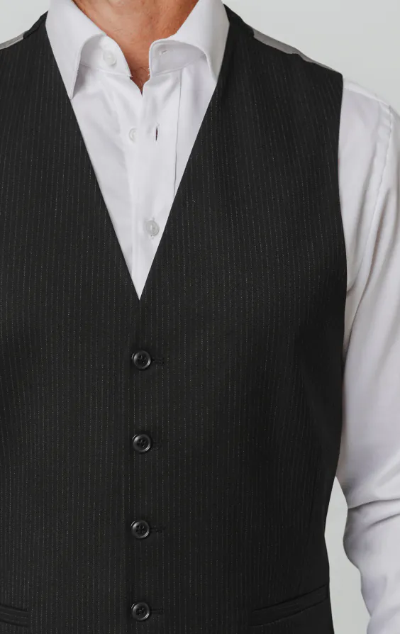 Black Pinstripe Vest - photo 1 Black Pinstripe Vest - photo 1