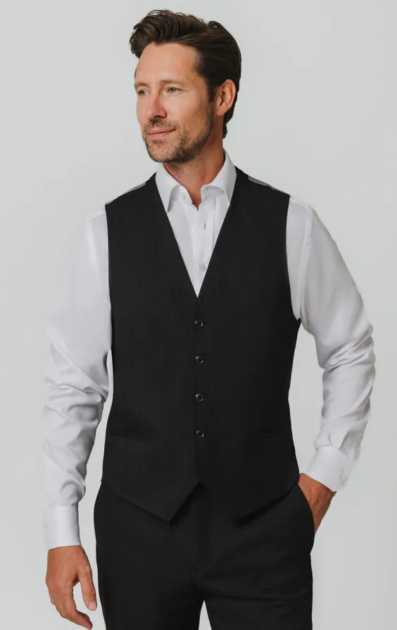Black Pinstripe 3 Piece Suit - photo 7 Black Pinstripe 3 Piece Suit - photo 7