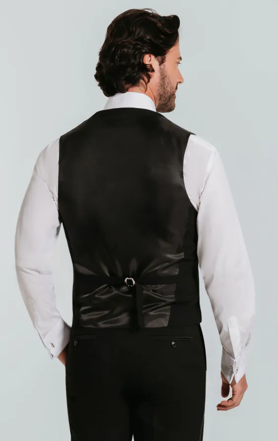 Black Shawl Lapel Tuxedo Vest - photo 2 Black Shawl Lapel Tuxedo Vest - photo 2