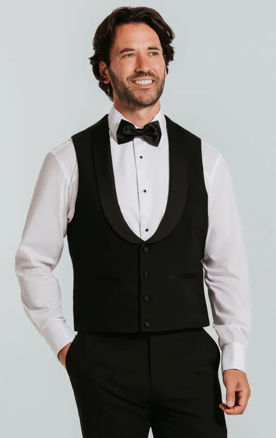 Black Shawl Lapel Tuxedo Vest Black Shawl Lapel Tuxedo Vest