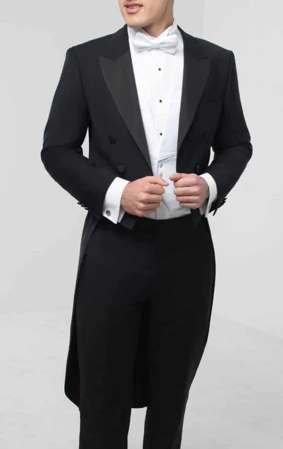 2 Piece Wool White Tie, Tuxedo Shirt, Vest & Bow Tie - photo 1 2 Piece Wool White Tie, Tuxedo Shirt, Vest & Bow Tie - photo 1