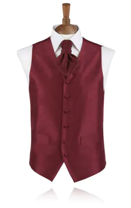 Boys Burgundy Dupion Vest