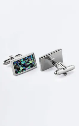 Aqua Marble Rectangle Cufflinks