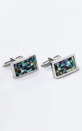 Aqua Marble Rectangle Cufflinks