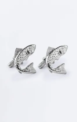 Silver Coloured Fish Cufflinks