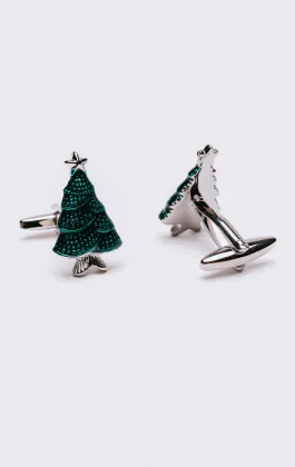 Green Christmas Tree Cufflinks
