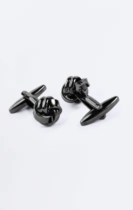 Gunmetal Grey Knot Cufflinks