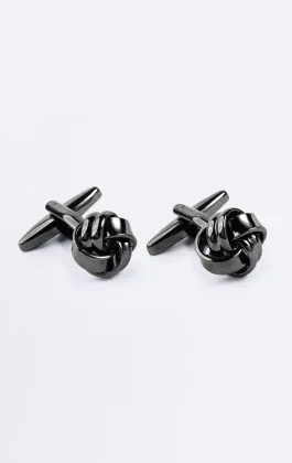 Gunmetal Grey Knot Cufflinks