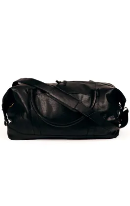 Black Leather Holdall