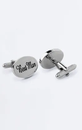Silver Coloured Best Man Cufflinks