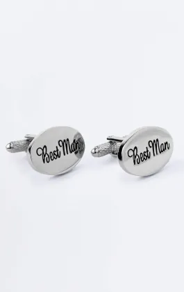 Silver Coloured Best Man Cufflinks
