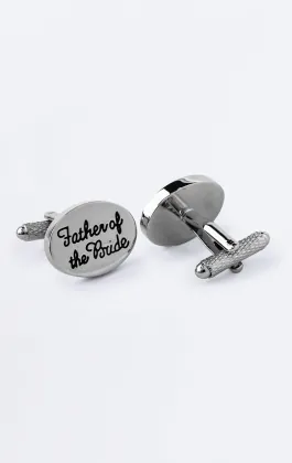 Silver Coloured Father of the Bride Cufflinks